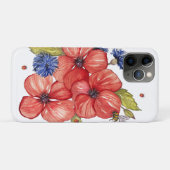 Rode Klaproos en Blauwe Korenbloem Aquarel Case-Mate iPhone Case (Achterkant (horizontaal))