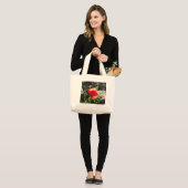 Rode klaproos grote tote bag (Voorkant (model))