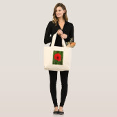Rode klaproos grote tote bag (Voorkant (model))