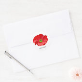 Rode klaproos herdenking ronde sticker (Envelop)
