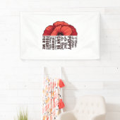 Rode klaproos herinneringscitaat Vector shirt ontw Spandoek (Insitu)