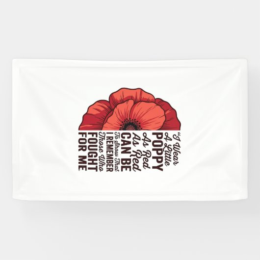 Rode klaproos herinneringscitaat Vector shirt ontw Spandoek (Horizontaal)