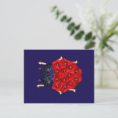 Rode klaproos kever grafiek briefkaart (Staand voorkant)