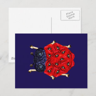 Rode klaproos kever grafiek briefkaart