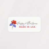 Rode klaproos & korenbloem rode, witte & blauwe kl labels (Design 1)