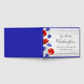 Rode klaproos & korenbloem rustiek hout bloemenbru gastenboek (Volledig)