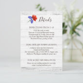 Rode klaproos & korenbloem rustieke details / rout informatiekaartje (Staand voorkant)