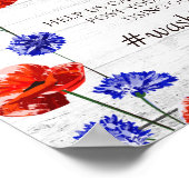 Rode Klaproos & Korenbloem Trouw Hashtag Fotoschil Poster (Hoek)