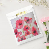 Rode Klaproos Kunst Bloem bloemige Feest Favor Tas Bedankzakje (Gezegeld)