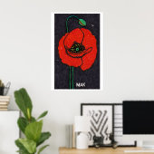 Rode Klaproos - Luciferdoosje Print - Esthetische (Thuiskantoor)