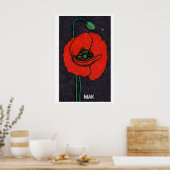 Rode Klaproos - Luciferdoosje Print - Esthetische (Keuken)