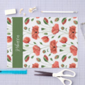 Rode Klaproos Naam Wildbloem Waterverf Tissuepapier (Craft)