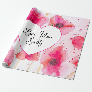 Rode Klaproos Poppies Bloem Bloemschildering Aquar Cadeaupapier