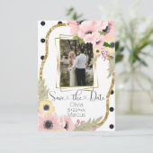 Rode Klaproos Save the Date Bloemige Foto Kaart (Staand voorkant)