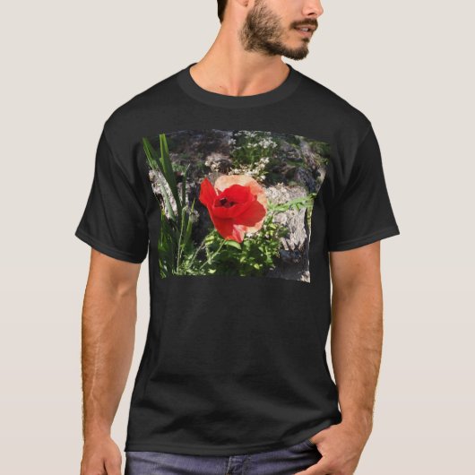 Rode klaproos t-shirt (Voorkant)
