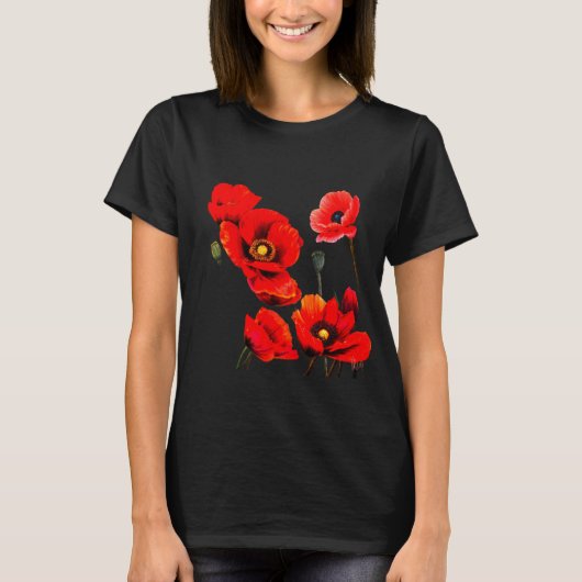 Rode Klaproos T-Shirt (Voorkant)