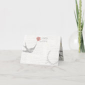  rode klaproos tekening + Victoriaans typografie Bedankkaart (Achterkant)