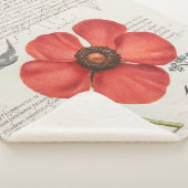  rode klaproos tekening + Victoriaans typografie Sherpa Deken (3/4)