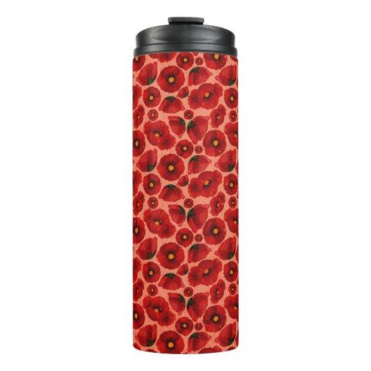 Rode klaproos thermosbeker (Voorkant)