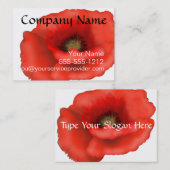 Rode Klaproos Visitekaartje (Voorkant / Achterkant)