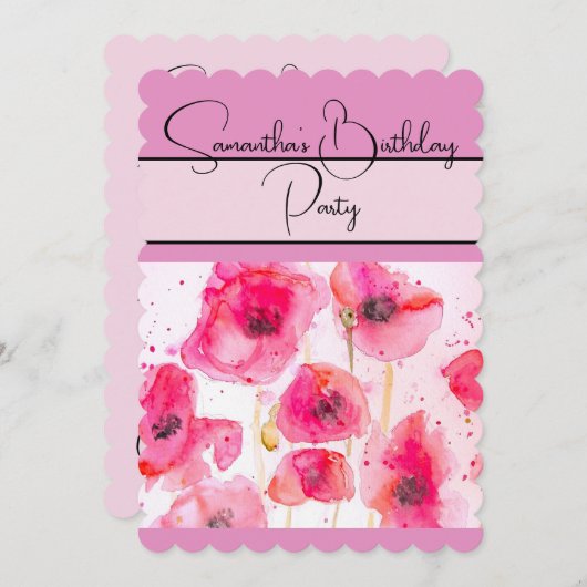 Rode Klaproos Waterverf bloem Klaprozen Kaart (Voorkant / Achterkant)