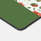 Rode Klaproos Waterverf Wilde Bloem Monogram Naam Bureaumat (Hoek)