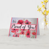 Rode Klaproos We Zijn Trots Op Jou bloemenschilder Kaart (Gele Bloem)