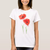 Rode klaproos Wildbloemen klaprozen T-shirt (Voorkant)