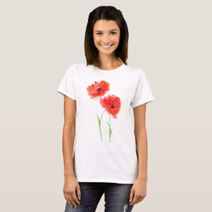 Rode klaproos Wildbloemen klaprozen T-shirt