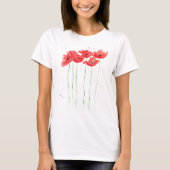Rode klaproos Wildbloemen klaprozen T-shirt (Voorkant)