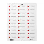 Rode Klaproos Wilde Bloem Bruiloft Retouradres Etiket (Full Sheet)