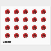 Rode klaproos wilde bloem enveloppe zegel sticker (Vel)