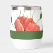 Rode Klaproos Wilde Bloem Waterverf Monogram Naam (Rechts)