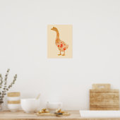 Rode Klaproosgans Poster (Keuken)