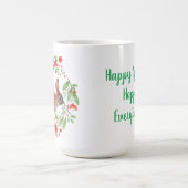 Rode klaprooskrans met konijn / Lentestijl Koffiemok (Center)