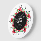 Rode klaprozen 25-jarig huwelijksjubileum grote klok (Hoek)