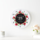 Rode klaprozen 25-jarig huwelijksjubileum grote klok (Huis)