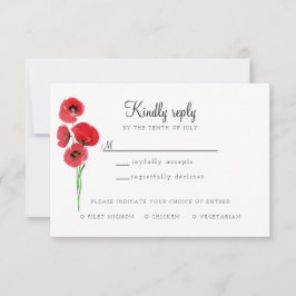 rode klaprozen antwoordkaart RSVP kaartje