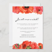 Rode klaprozen aquarel trouwkaart kaart (Voorkant)