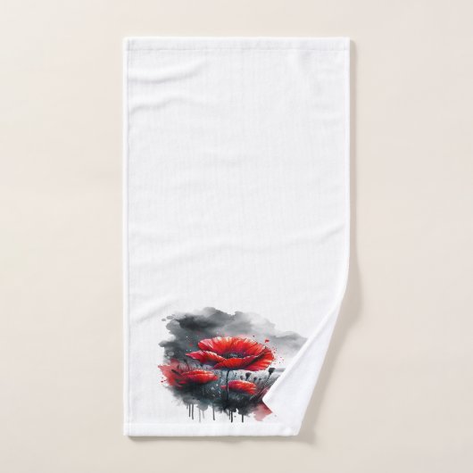 "Rode klaprozen" Bad Handdoek (Handdoek)