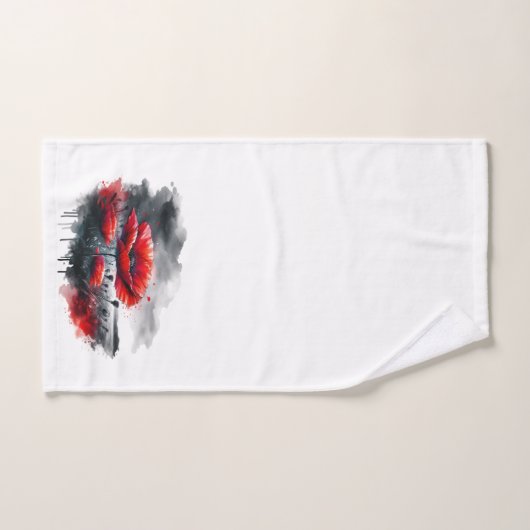 "Rode klaprozen" Bad Handdoek (Handdoek)