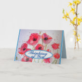 Rode klaprozen bloem waterverfschildering kunst kaart (Gele Bloem)