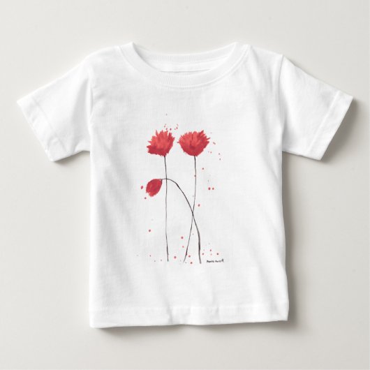 Rode klaprozen bloemen aquarel rustieke wilde bloe (Voorkant)