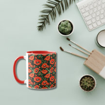 Rode klaprozen Bloemen Bloemstuk Groen Overal prin