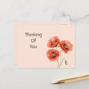Rode Klaprozen Bloemen Briefkaart