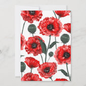 Rode klaprozen Bloemen Bruidsmeisjesfeest Kaart (Achterkant)