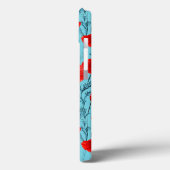 Rode klaprozen bloemen op een blauwe achtergrond Case-Mate iPhone case (Achterkant / Links)