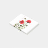 Rode klaprozen bloemen watercolor rustieke chic post-it® notes (Schuin)