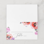 Rode klaprozen bloemen. Waterverf bloemenbruiloft Plaatskaartje (Buitenkant ongevouwen)