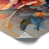 Rode klaprozen—Bloemen Waterverf botanische kunst Poster (Hoek)